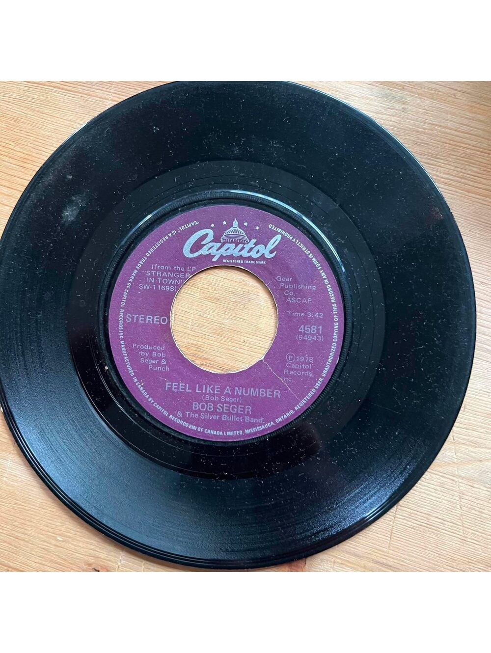 Bob Seger - Feel Like a Number/Still the Same 45rpm VG+ R10